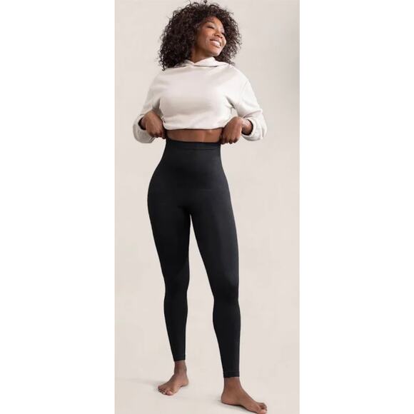 Shapermint Empetua High Waisted Black Shaping Leggings Sz L - Picture 2 of 3